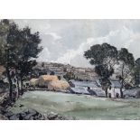 Claude Muncaster (British, 1903-1974), Farm in a landscape, watercolour, signed, 20cm x 28cm.