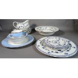 Royal Doulton, blue and white part dinner service.