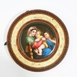 A Continental porcelain circular plaque, Italian or German, late 19th century,
