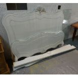 A Victorian style white arch top painted 5ft double bed, 171cm wide x 151cm high.