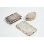 Silver, comprising; a Victorian shaped rectangular visiting card case,