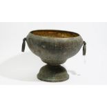 An Indian colonial large twin-handled bowl, the foot rim inscribed 'GRISH CHUNDER DUTT & SONS,