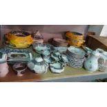 Ceramics; a blue and white part dinner and tea set,