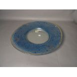 A modern blue glass circular decorative Venetian style plate, 42cm wide.