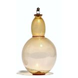 Yoichi Ohira; glass flask and stopper, etched to the base 'D' Majo murano Y.