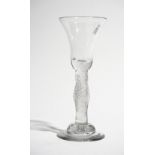 An airtwist wine glass, circa 1750,