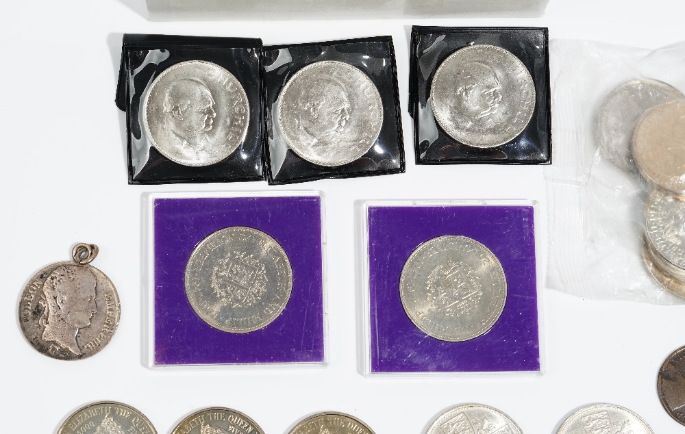 Two 1953 Coronation crowns, forty 1965 Churchill crowns, two 1972 crowns, eight five pound crowns, - Image 2 of 2