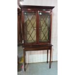 A George III style mahogany display cabinet, on tapering square supports, 93cm wide x 185cm high.