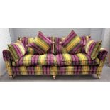 Duresta; a three piece suite with Knoll style sofa, 227cm wide x 89cm high,