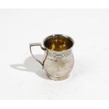 A Victorian silver christening silver mug, of baluster form, decorated with a reeded band,