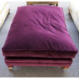 Duresta; a rectangular footstool with loose cushion top,