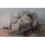 Attributed to David Cox junior (British 1809-1885), A watermill, watercolour, 16.5cm x 24.5cm.