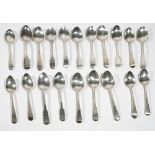 A set of six silver fiddle pattern teaspoons, Newcastle, probably 1822,