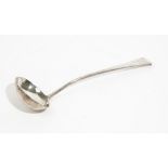 A George III silver Old English pattern soup ladle, London 1806, weight 253 gms.