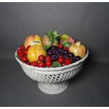 A large Casa Pupo ceramic bowl of fruit, 35cm. high.