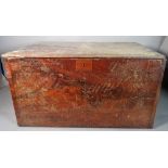 A 19th century mahogany drop front collectors box, with fitted interior, 51cm wide,