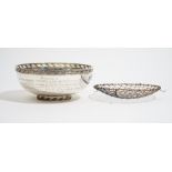 A silver flower bowl, of circular form,