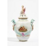 A Berlin porcelain two-handled pot pourri vase and cover, late 19th century,