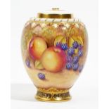 A Royal Worcester bone china pot pourri vase, pierced cover and inner lid,