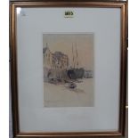 A** C** (19th/20th century), Appledore Harbour, watercolour over pencil,