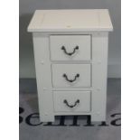 A pair of modern grey painted bedside chests, 53cm wide x 62cm high.