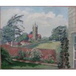 N** Alexander (20th century), Tillington Church, Sussex, oil on canvas, signed, unframed,