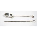 A George III silver Old English pattern basting spoon, maker Peter & Ann Bateman,