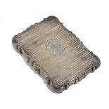 A Victorian silver shaped rectangular visiting card case,