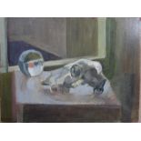 Manner of Francis Bacon, Still life, oil on board, unframed, 30.5cm x 40.5cm.