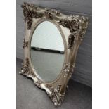 Laura Ashley, a pair of silver painted mirrors,
