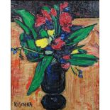 Isis Kischka (1908-1973), Still life, oil on canvas, signed, 26cm x 21cm.