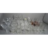 A quantity of drinking glasses, mainly 20th century.