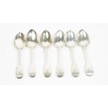 Four silver fiddle pattern tablespoons,