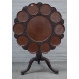 A mid-18th century style mahogany supper table, 19th century,