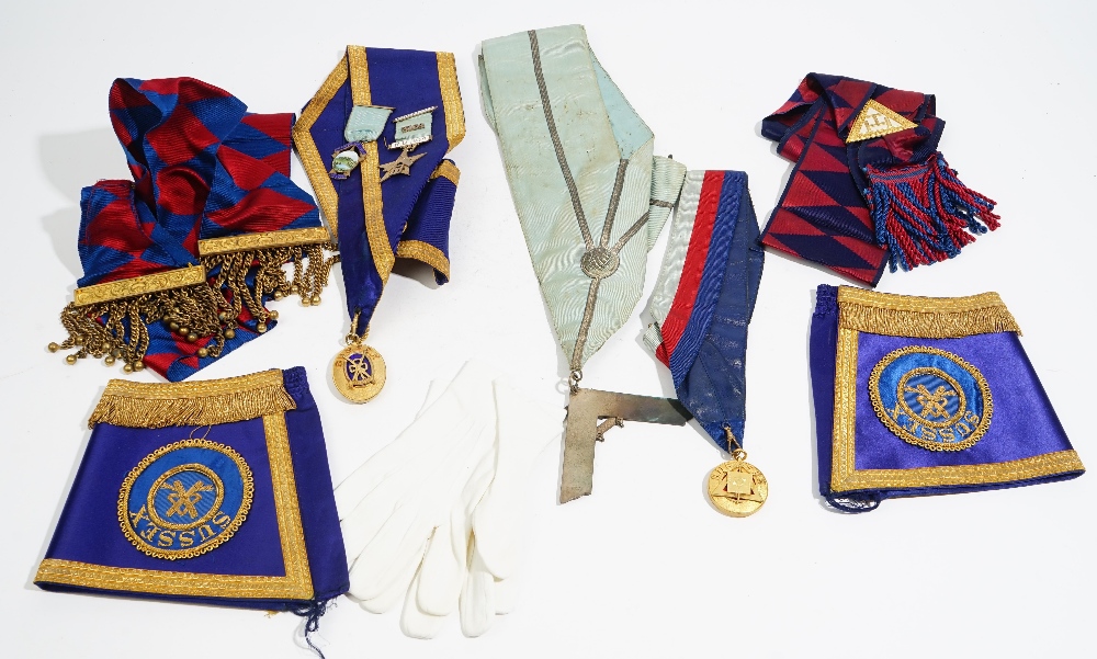 A collection of Masonic regalia and further items,