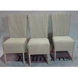 Lloyd Loom, a set of four modern grey painted dining chairs, 45cm wide x 97cm high.