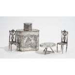 European wares, comprising; a tea caddy and cover,