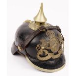 A Bavarian Pickelhaube mounted Bavarian state helmet,