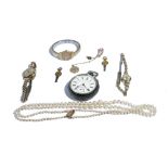 A silver cased, key wind, openfaced gentleman's pocket watch, Birmingham 1889, two watch keys,