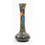 A Moorcroft vase designed by Rachel bishop, circa 1996, tube-lined and decorated with a peacock,