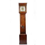 An oak longcase clock, the associated 11 inch square brass dial, inscribed, William Wallen,