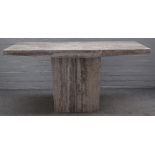 A pair of 20th century Italian marble console tables,