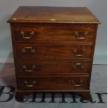 A late George III mahogany chest, of four long drawers on bracket feet, 67cm wide x 75cm high.