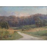 Reginald Grenville Eves (British, 1876-1941), A country path, oil on board, signed, 22cm x 31cm.