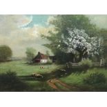 F Watson (late 19th/early 20th Century), Rural landscape, oil on canvas, signed and dated 1906,