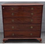 A George III mahogany secretaire chest,