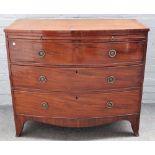 A George III mahogany bowfront chest,