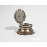 A capstan shaped silver inkwell, by Asprey, Birmingham 1918,