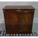A Victorian style mahogany and gilt metal mounted side cupboard, 82cm wide x 84cm high.