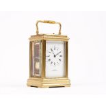 Payne, Tunbridge Wells, a gilt brass cased carriage clock, with visible platform escapement,